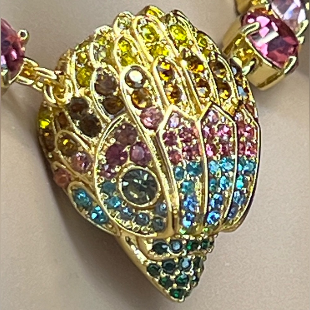 Kurt Geiger London NWT  Signature Eagle Pastel RhineStone Necklace (J153) - Picture 9 of 9